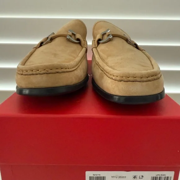 Salvatore Ferragamo Grandioso Suede Loafer camel color Men's size 12E. Ret. $850